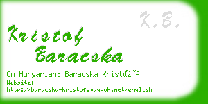 kristof baracska business card